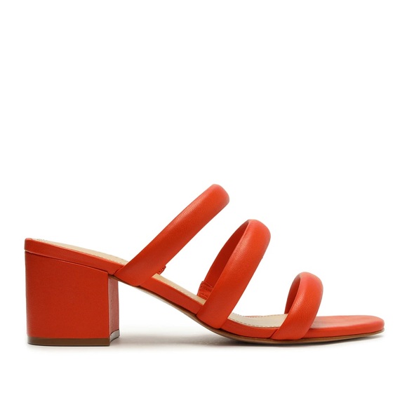 SCHUTZ Shoes - Schutz Olly Mid Block Nappa Leather Sandal 🧡